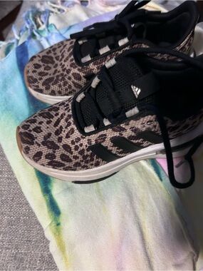adidas Kids Leopard Print Sneakers - Black & Brown